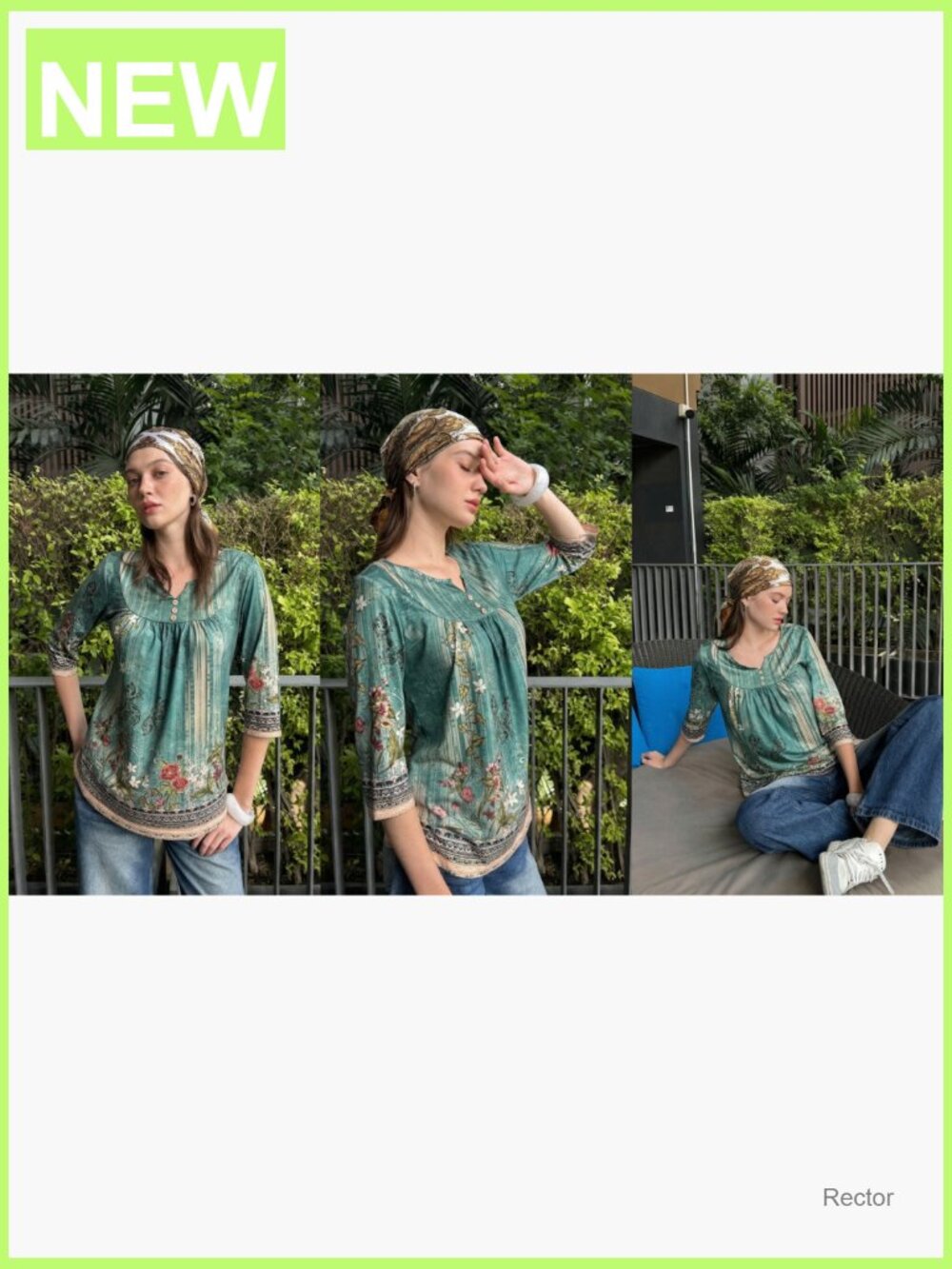 3/4 Sleeve V Neck Tunic Blouse Dressy Casual Work Top - Picture 7 of 7